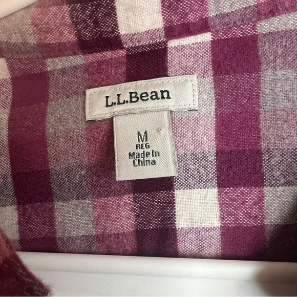 Bundle 2 L L Bean Size M Pullover Shirt & Button Up Shirt Orange Plaid Essential - Picture 3 of 16